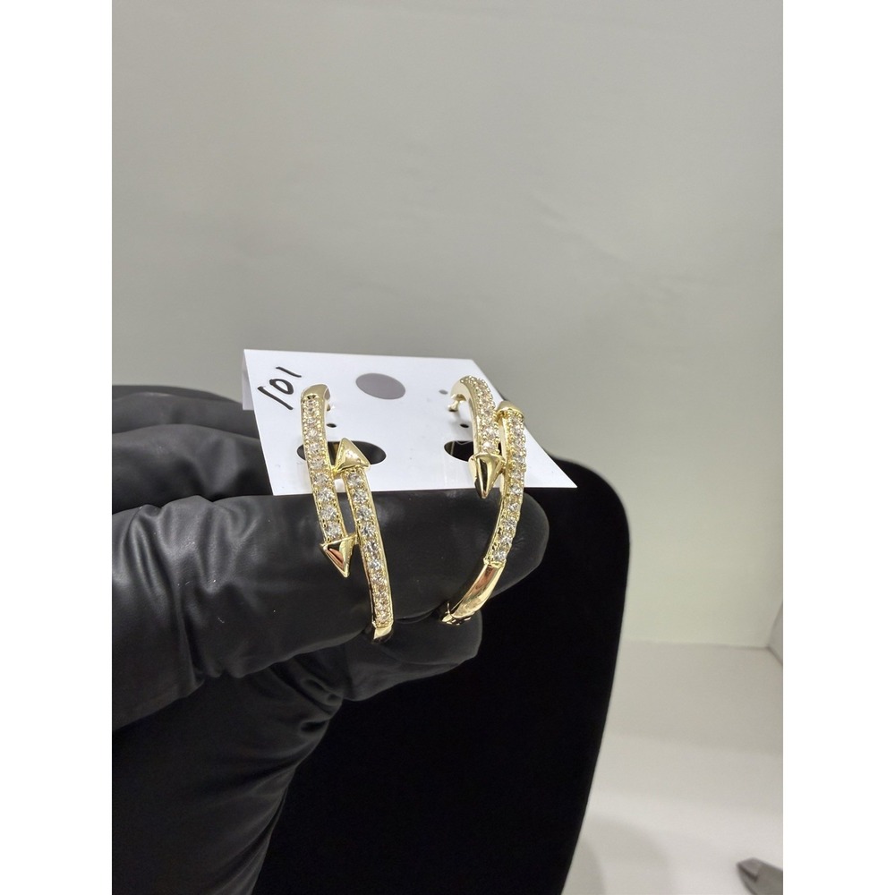 Nail hoop earrings 14k gold filled 1.25 inch vvscz nickel free hypoallergenic